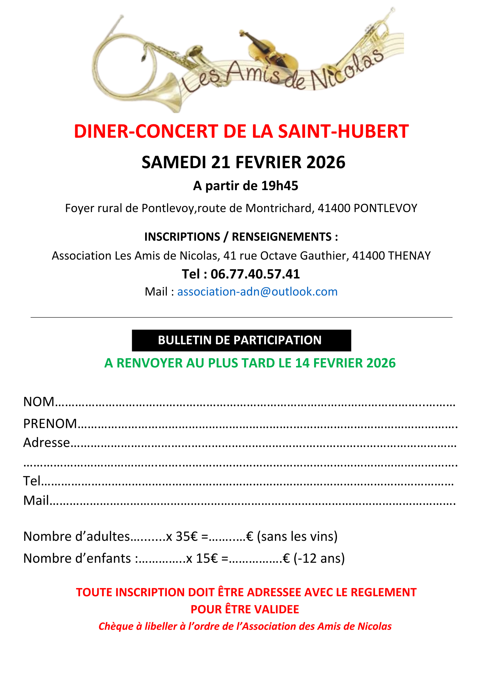 Messe Saint Hubert 2023 les amis de nicolas dromer